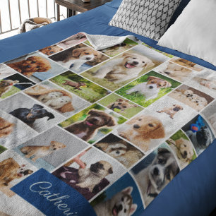Schattige dog voor Cute Puppy Photo Montage Fleece Deken