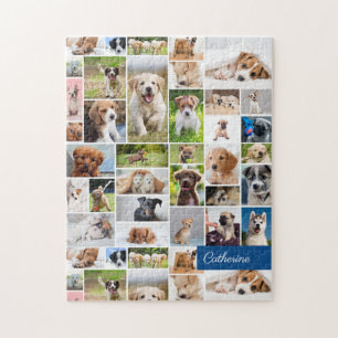 Schattige dog voor Cute Puppy Photo Montage Legpuzzel