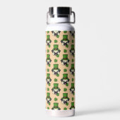 Schattige Dog w Pet en Shamrock St Patrick's Patte Waterfles (Achterkant)