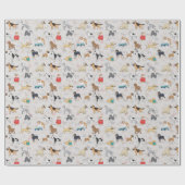 Schattige Dogs Pattern Design Wit Cadeaupapier (Vlak)