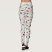 Schattige Dogs Pattern Design Wit Leggings (Achterkant)