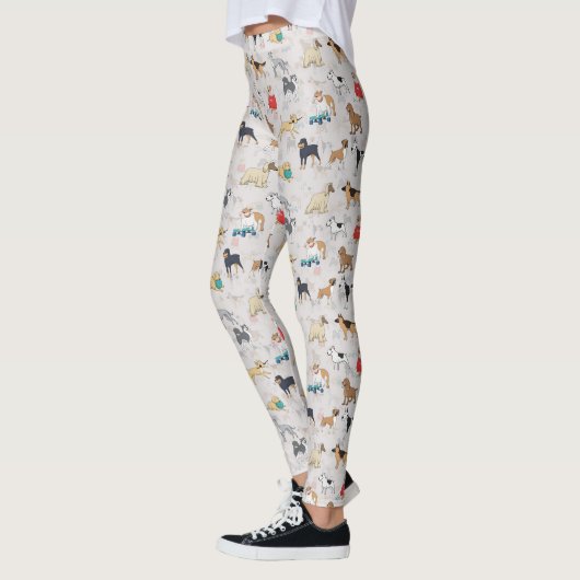 Schattige Dogs Pattern Design Wit Leggings (Links)