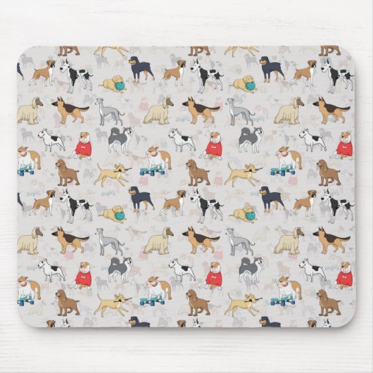 Schattige Dogs Pattern Design Wit Muismat (Voorkant)