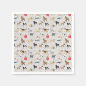 Schattige Dogs Pattern Design Wit Servet (Voorkant)