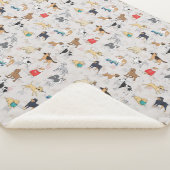 Schattige Dogs Pattern Design Wit Sherpa Deken (3/4)