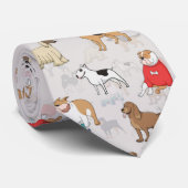 Schattige Dogs Pattern Design Wit Stropdas (Opgerold)