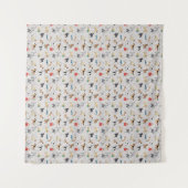 Schattige Dogs Pattern Design Wit Wandkleed (Voorkant (horizontaal))