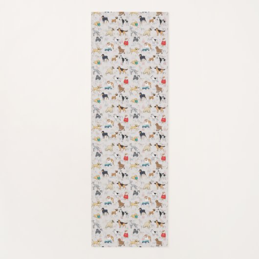 Schattige Dogs Pattern Design Wit Yogamat (Voorkant)
