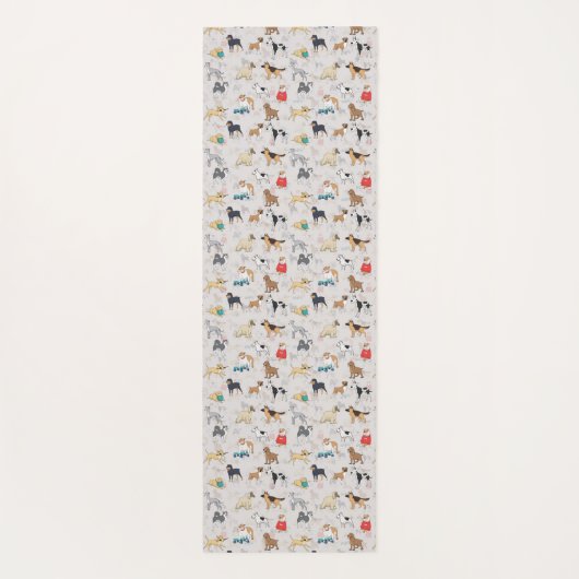 Schattige Dogs Pattern Design Wit Yogamat (Achterkant)