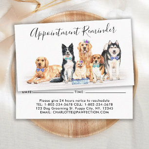 Schattige Dogs Pet Sitter Dog Groomer Business Afsprakenkaartje