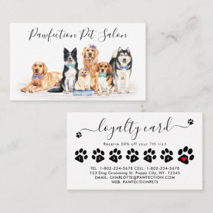 Schattige Dogs Pet Sitter Dog Groomer Business Klantenkaartje