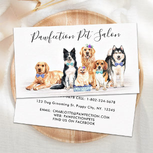 Schattige Dogs Pet Sitter Dog Groomer Visitekaartje