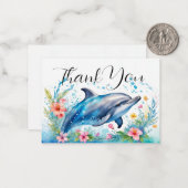Schattige Dolfijn Bedankt Notitiekaartje (Voorkant / Achterkant in situ)