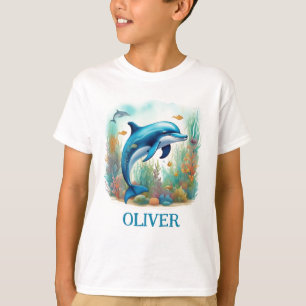 Schattige Dolfijn Waterverf Persoonlijk T-shirt