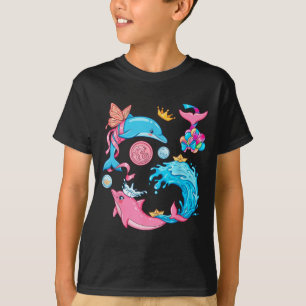Schattige Dolfijn Zeemeermin Kawaii Oceaan Zee Die T-shirt