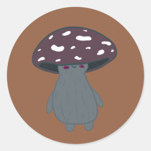 schattige, donkere paddenstoel ronde sticker