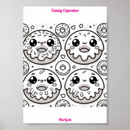schattige donuts-pagina poster
