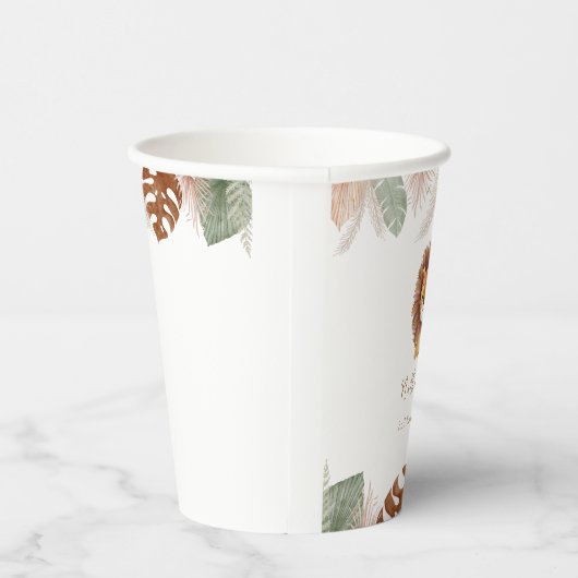 Schattige donzige leeuwenverjaardag papieren bekers (Rechts)