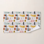 Schattige Doodle Hand getrokken kattenpatroon Bad Handdoek (Handdoek)