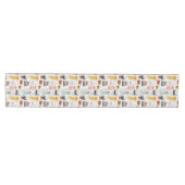 Schattige Doodle Hand getrokken kattenpatroon Medium Tafelloper (Horizontaal)
