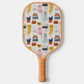 Schattige Doodle Hand getrokken kattenpatroon Pickleball Paddle (Voorkant)