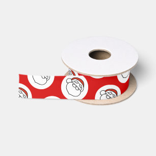 Schattige Doodle Kunst Kerstman op Rood Lint