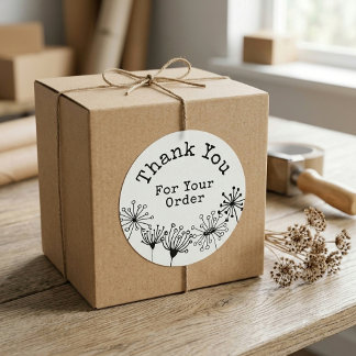 Schattige Doodle Paardenbloem Kleine Zakelijke Bed Ronde Sticker