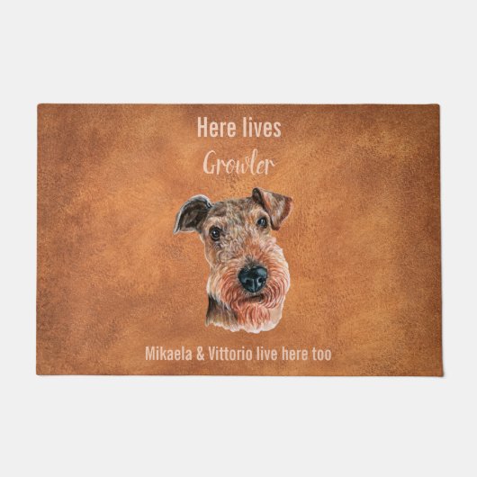 schattige draad Fox Terrier deurmat (Voorkant)