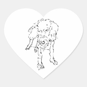 Schattige draadharige Dachshund-hond Hart Sticker