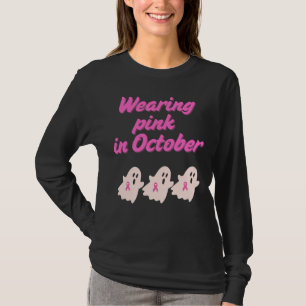 Schattige Dragen Roze Lint Ghosts Lange Mouw T-shirt