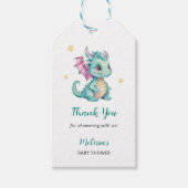 Schattige Dragon Baby shower Cadeaulabel (Voorkant)