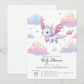 Schattige Dragon Baby shower Kaart (Voorkant / Achterkant)