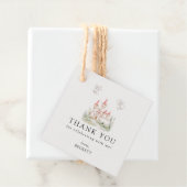 Schattige Dragon Castle verjaardagsfeestje dank u Bedankjes Labels (In situ)