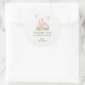 Schattige Dragon Castle verjaardagsfeestje dank u Ronde Sticker (Tas)