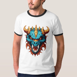 Schattige Dragon Mascot Skull – Ultrarealistisch T-shirt