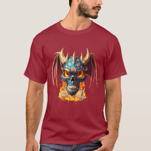 Schattige Dragon Mascot Skull – Ultrarealistisch T-shirt