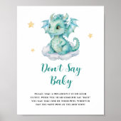 Schattige Dragon Zeg geen Baby Poster (Voorkant)