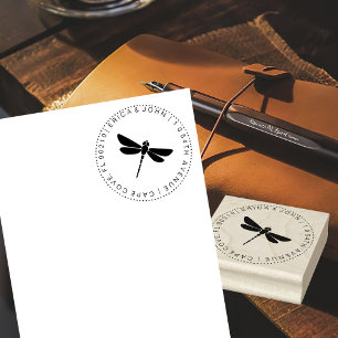 Schattige Dragonfly aangepast retouradres Rubberstempel