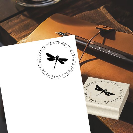 Schattige Dragonfly aangepast retouradres Rubberstempel