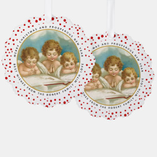 Schattige drie engelen kerstvakantie foto ornament kaart