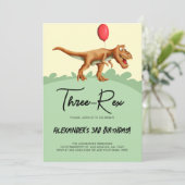 Schattige Drie-Rex Dinosaurus Verjaardagsfeest Kaart (Staand voorkant)