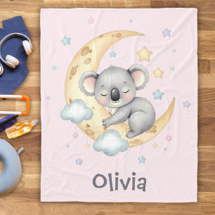 Schattige dromerige koala op halvemaan meisjes fleece deken