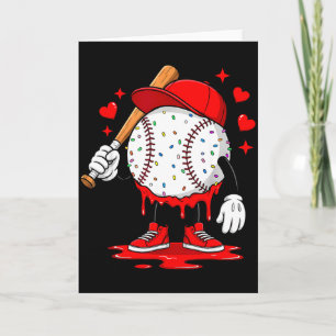 Schattige druipende honkbal liefhebber Valentijnsd Kaart