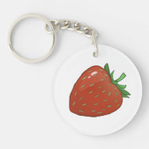 Schattige dubbelzijdig aardbeien Sleutelhanger