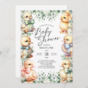 Schattige Duck Greenery Baby shower Uitnodiging
