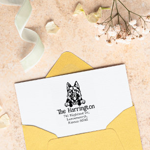 Schattige Duits Shephard Aangepast retouradres Rubberstempel