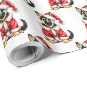 Schattige Duitse herder Sint Nicolaas Kerstmis Cadeaupapier (Rol Hoek)
