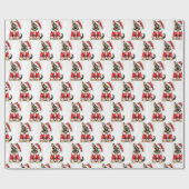 Schattige Duitse herder Sint Nicolaas Kerstmis Cadeaupapier (Vlak)