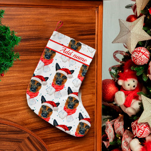 Schattige Duitse Herdershond Kerstpatroon Kleine Kerstsok