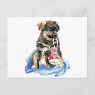 Schattige Duitse Herderspup, Hond, Huisdier Briefkaart